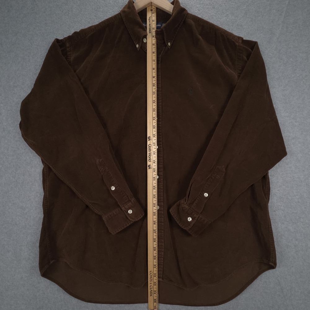 Ralph Lauren Blaire Mens Size XL Brown Corduroy Casual Shirt Academia - Picture 10 of 11
